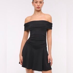 Abercrombie Off-The-Shoulder Knit Skort in Black - NWT